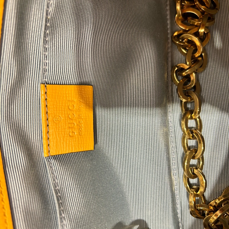 GUCCI Horsebit 1955 招財黃草編鍊袋包-5