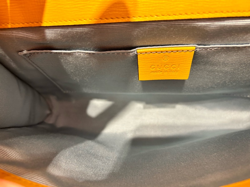 GUCCI Horsebit 1955 招財黃草編鍊袋包-7