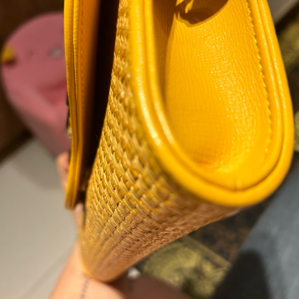 GUCCI Horsebit 1955 招財黃草編鍊袋包-15