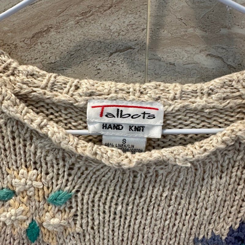 全新|美國專櫃品牌 Talbots 100% 手工製作毛衣(米色/S)-7