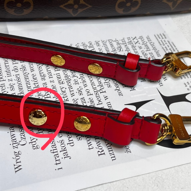 LV 經典Neonoe系列Monogram帆布印花牛皮鑲飾束口斜背/肩背水桶包-紅色-16