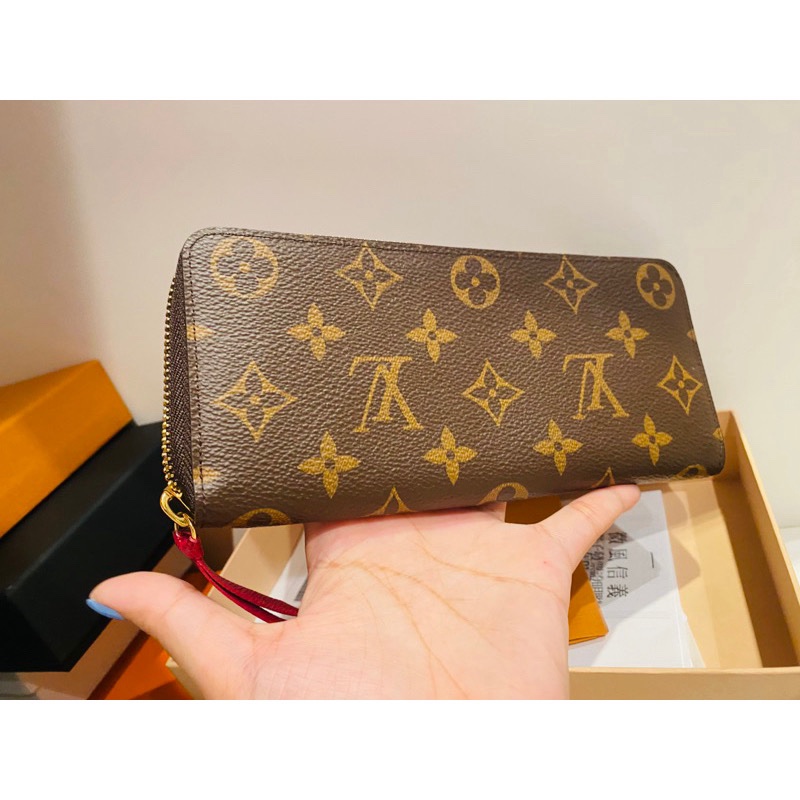 Louis Vuitton Clemence系列 Monogram帆布拉鍊長夾(M60742-紫紅)-0