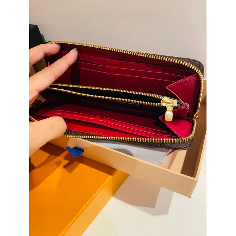 Louis Vuitton Clemence系列 Monogram帆布拉鍊長夾(M60742-紫紅)-1