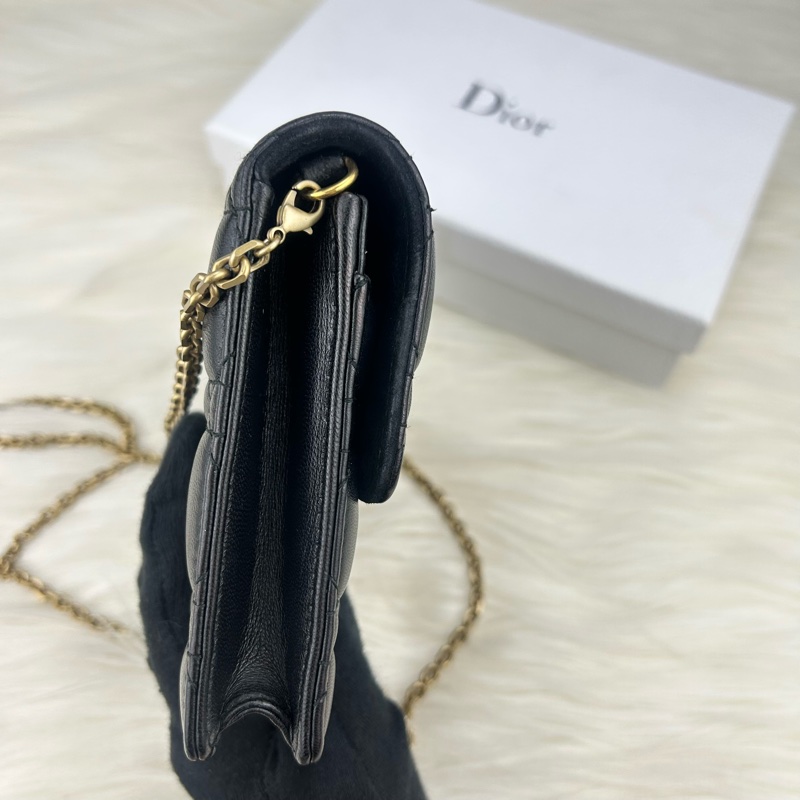 Dior DIORADDICT 頂級小羊皮籐格紋晚宴包  斜背包  手拿包  WOC  （黑色)-22