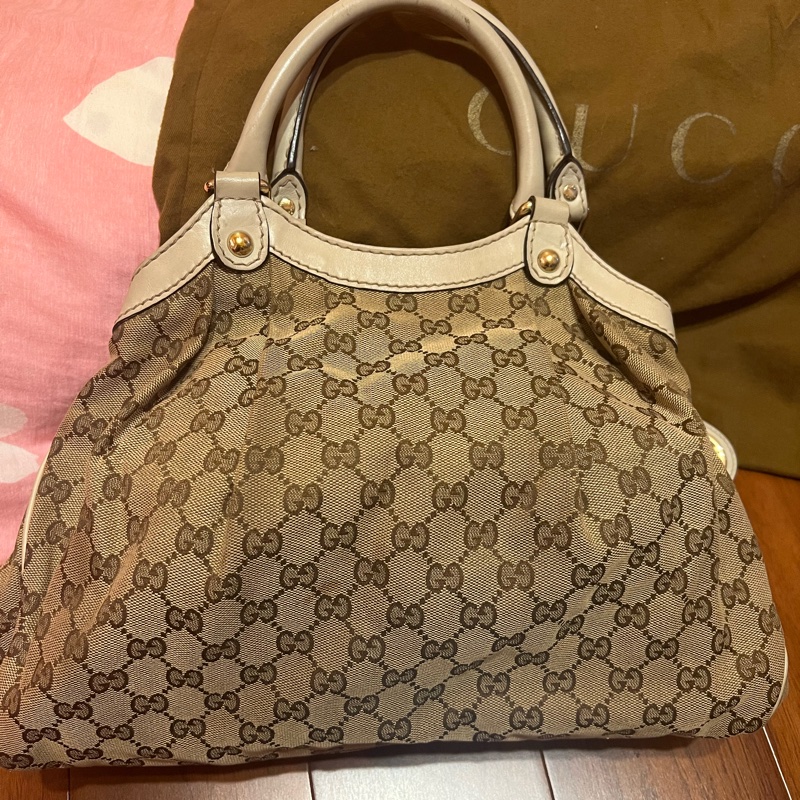正品GUCCI 經典手提包 803486085 Canvas Sukey Tote Handbag-3