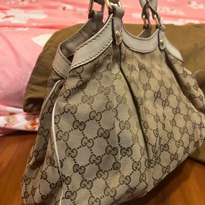 正品GUCCI 經典手提包 803486085 Canvas Sukey Tote Handbag-8