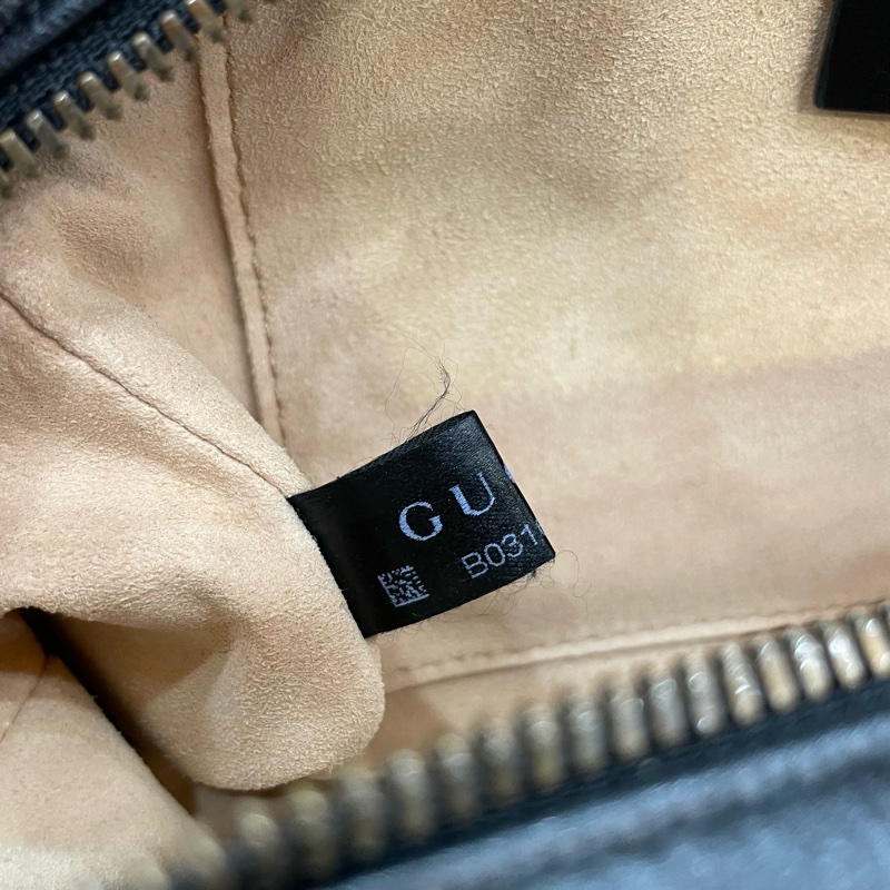 Gucci 447632黑牛皮馬夢拉鍊斜背相機包Marmont-18