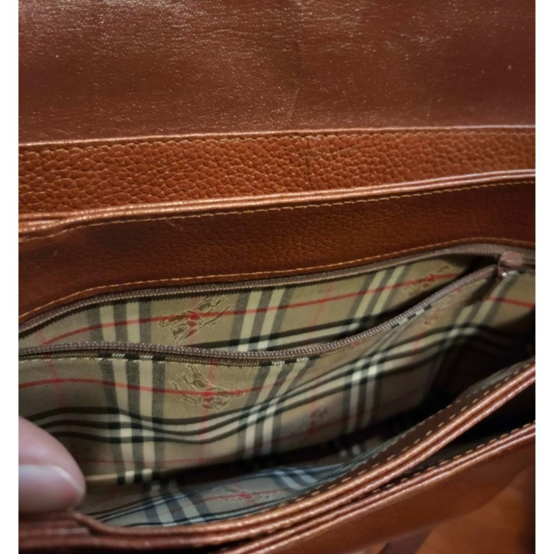 ㊣✨ Burberry✨博柏利 皮革 焦糖色 戰馬 斜背包 肩背包 郵差包/二手包/二手精品/保證正品-6