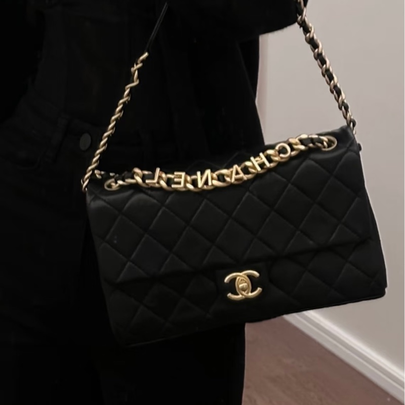 香奈兒(Chanel)女包23P菱格紋小羊皮中號鏈條包翻蓋包單肩斜挎包AS3897 B10384 94305-11