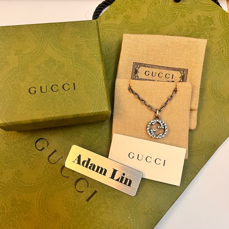 Gucci 經典雙G雕花仿舊項鍊-2