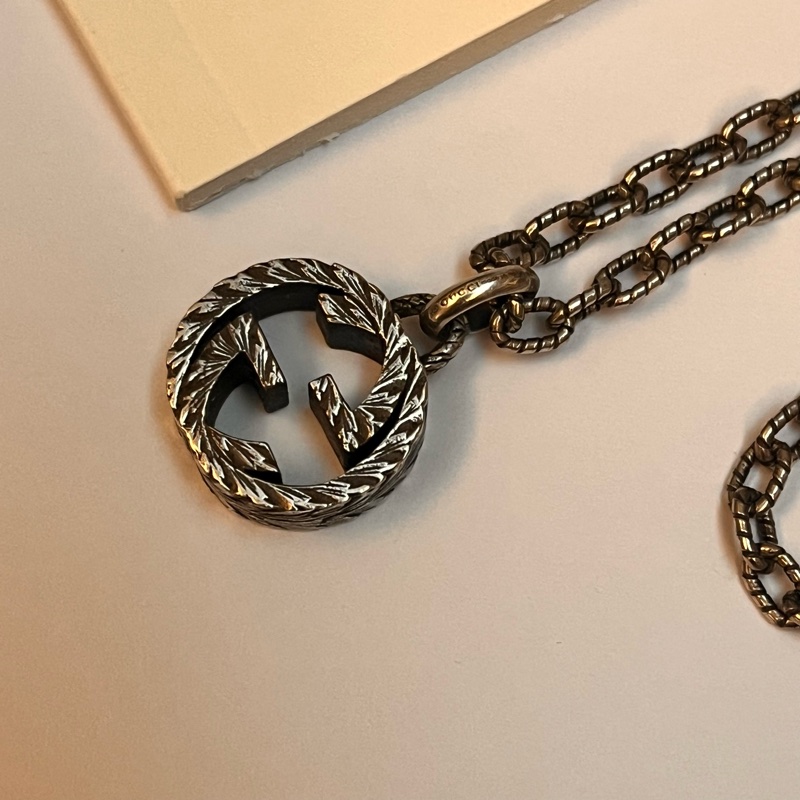 Gucci 經典雙G雕花仿舊項鍊-6
