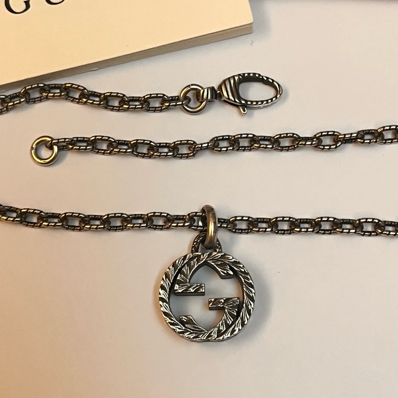 Gucci 經典雙G雕花仿舊項鍊-8