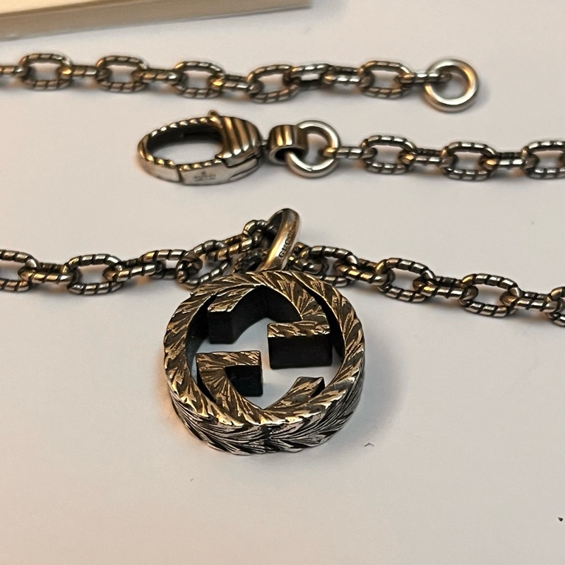 Gucci 經典雙G雕花仿舊項鍊-9