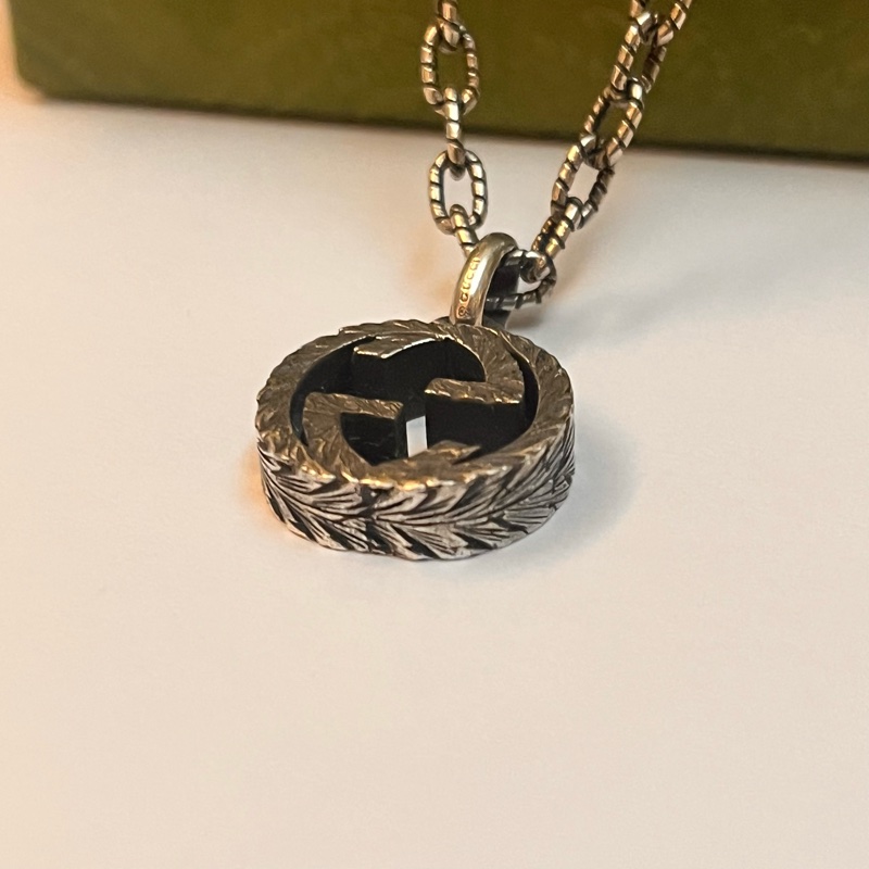 Gucci 經典雙G雕花仿舊項鍊-10