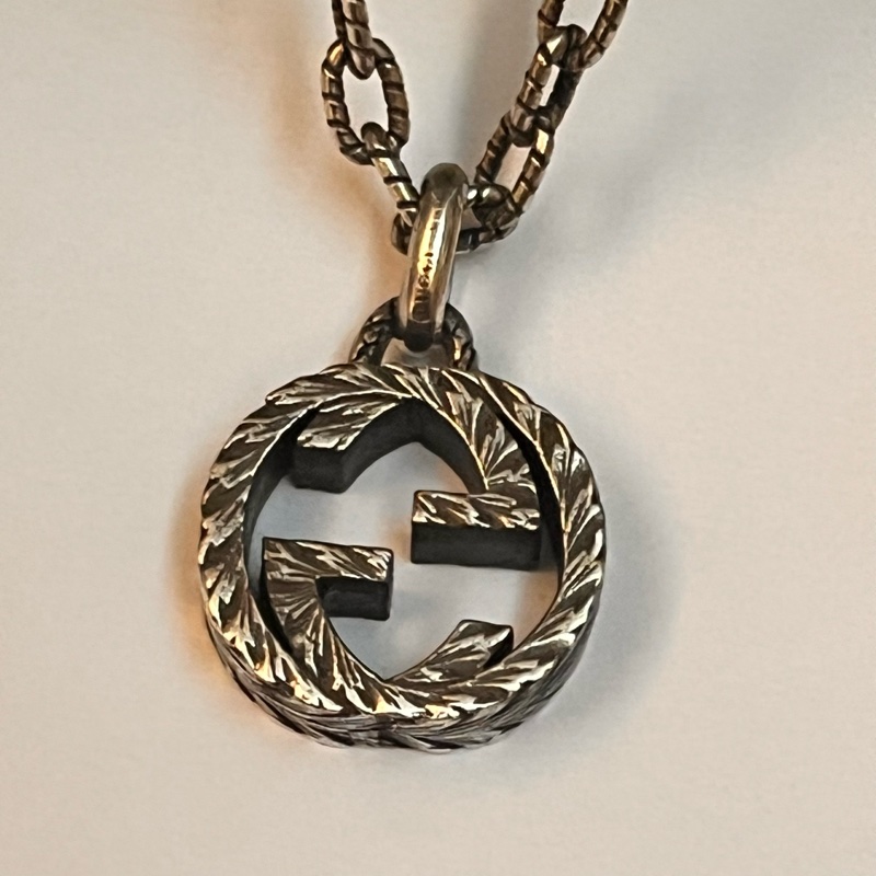 Gucci 經典雙G雕花仿舊項鍊-12