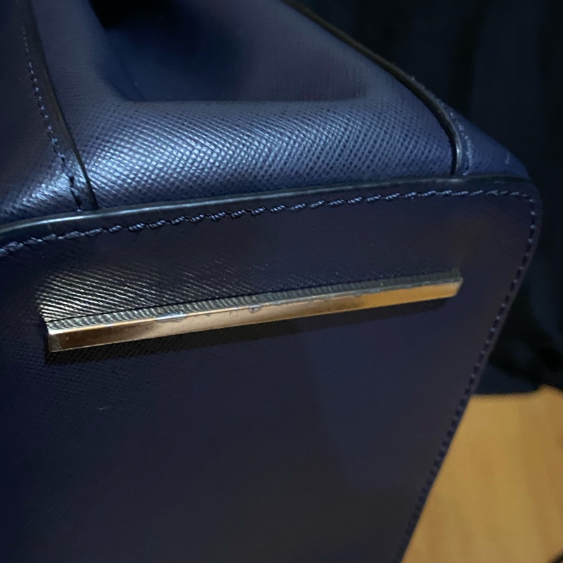 TORY BURCH 藍皮革手提側背包-11