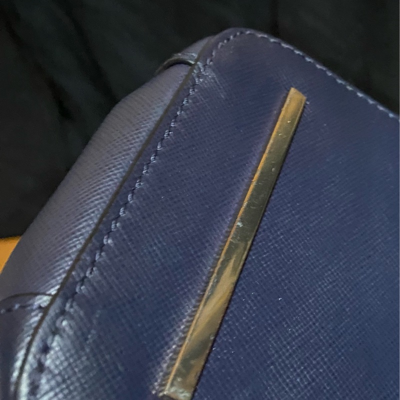 TORY BURCH 藍皮革手提側背包-13