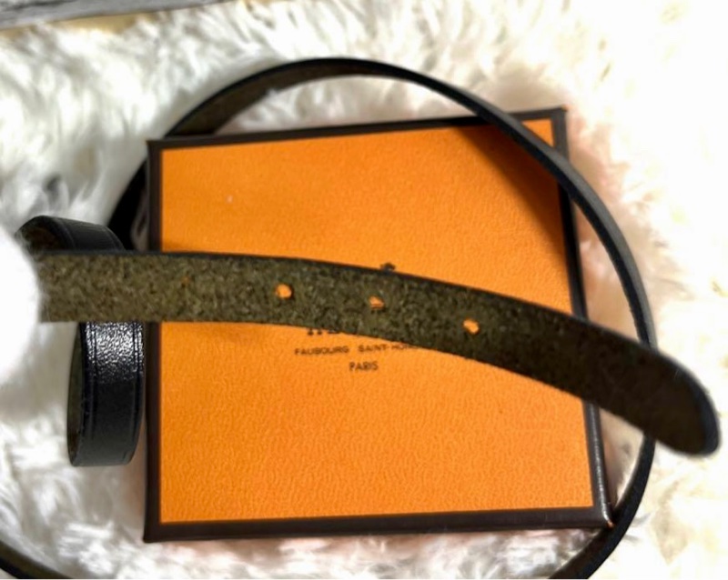 現貨二手愛馬仕黑色繞圈皮手鏈-19