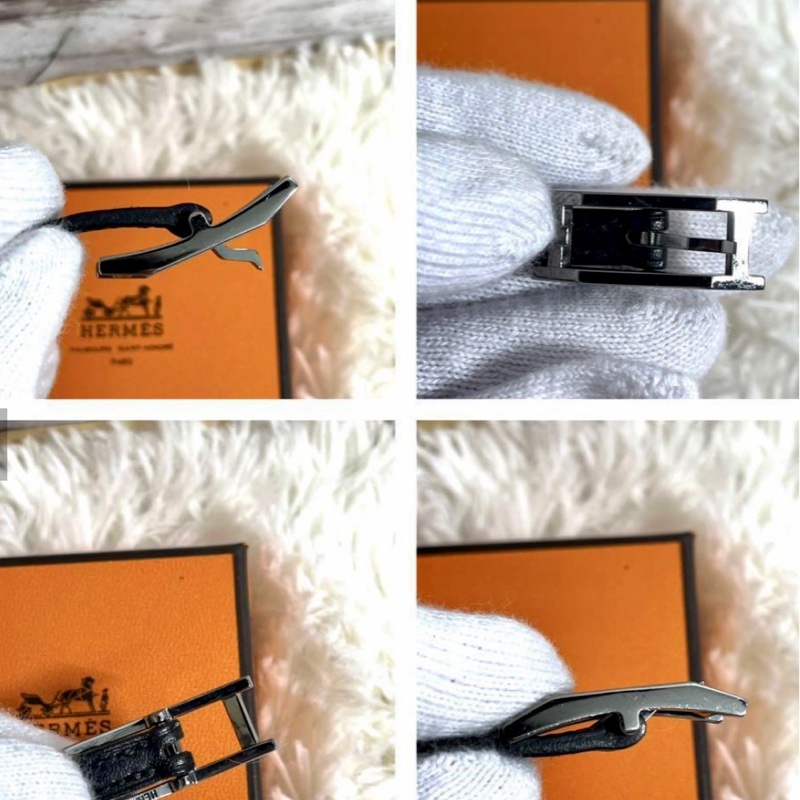 現貨二手愛馬仕黑色繞圈皮手鏈-31