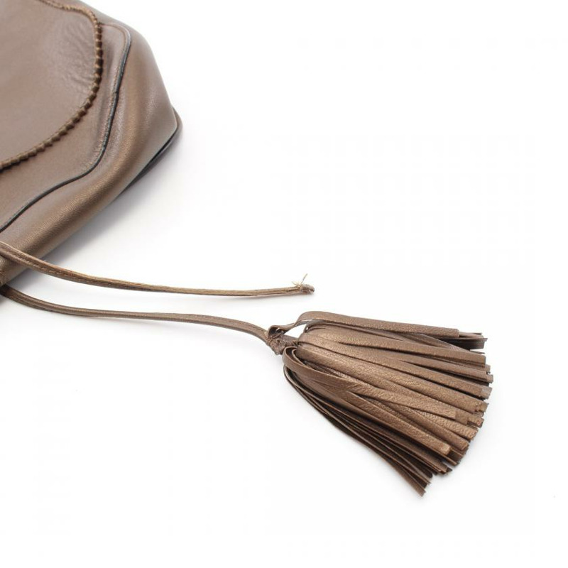 【日本直送】 中古LOEWE[BC]anagram 真皮肩包 銅色 流蘇-8