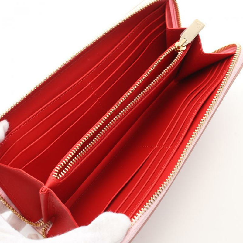 【日本直送】 中古Christian Louboutin[A]PANETTONE 潘尼朵妮 圓形拉鍊長錢包 皮革 淺粉色-2