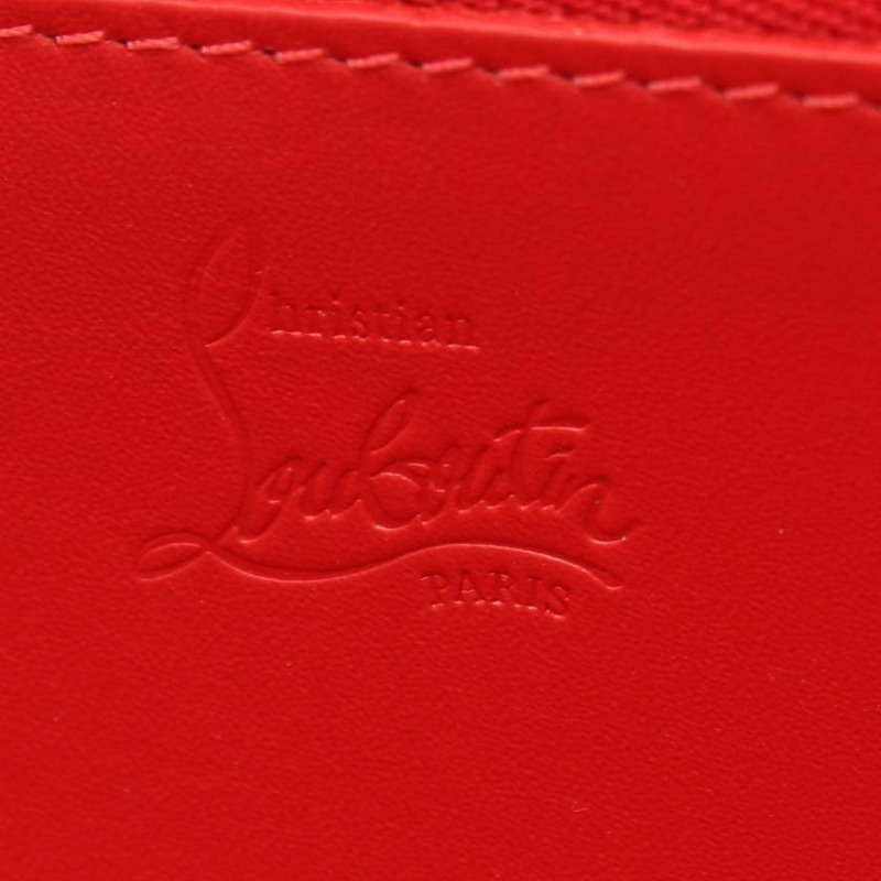 【日本直送】 中古Christian Louboutin[A]PANETTONE 潘尼朵妮 圓形拉鍊長錢包 皮革 淺粉色-3