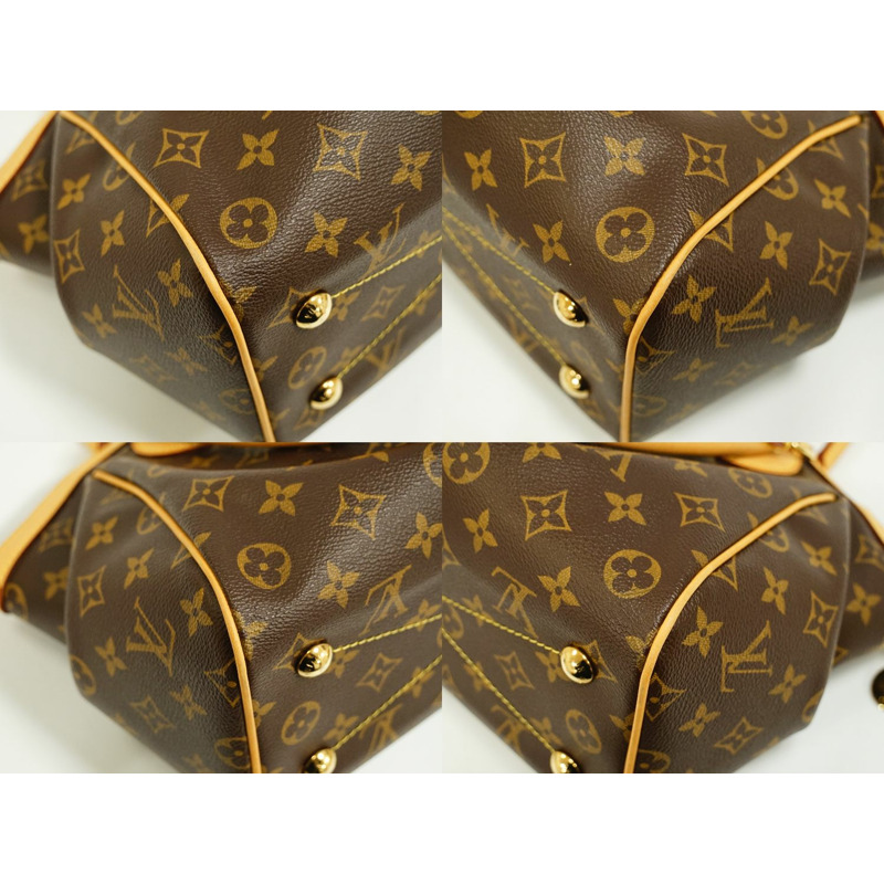 正品路易威登 LV Tivoli PM Monogram 手提包托特包棕色 M40143 Tivoli 包二手-6