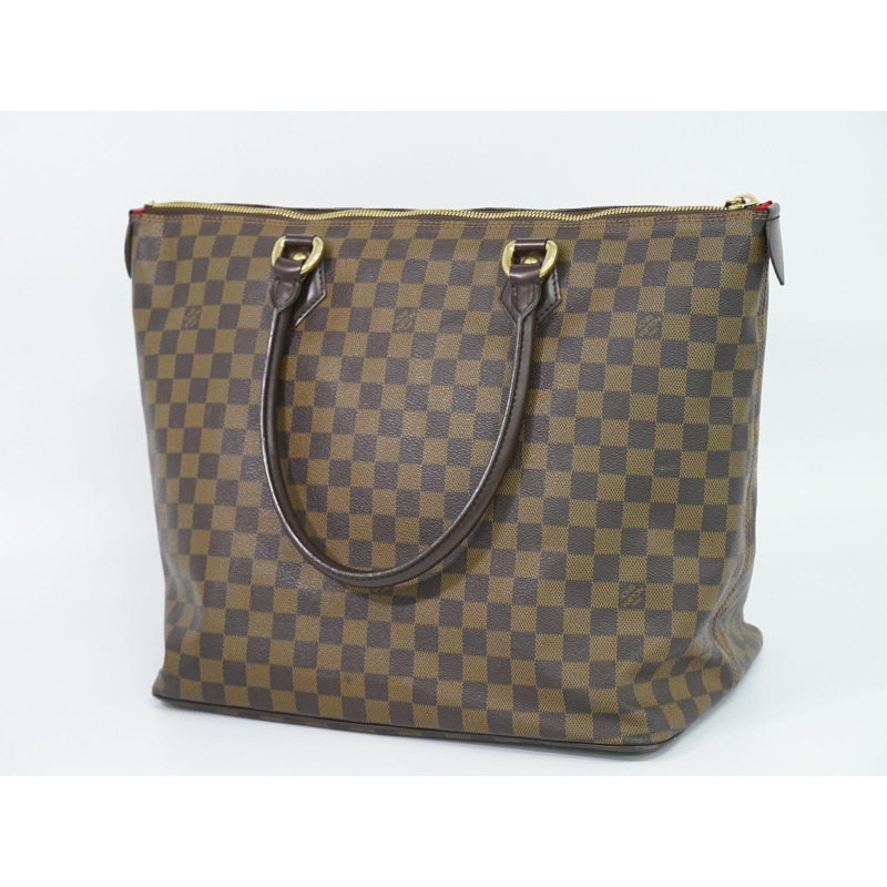 正品路易威登 LV Saleya GM Damier Ebene 手提包手提包棕色 N51181 Saleya 包二手-1