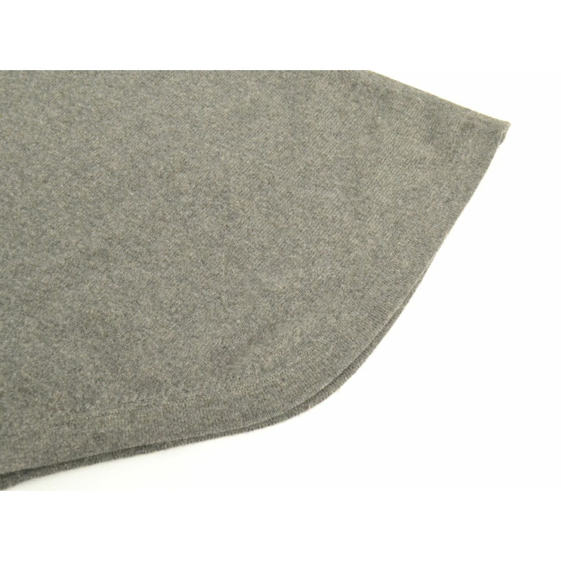 正品愛馬仕 HERMES 雨披開衫上衣 TU 羊絨灰色女士服裝衣服二手貨-5