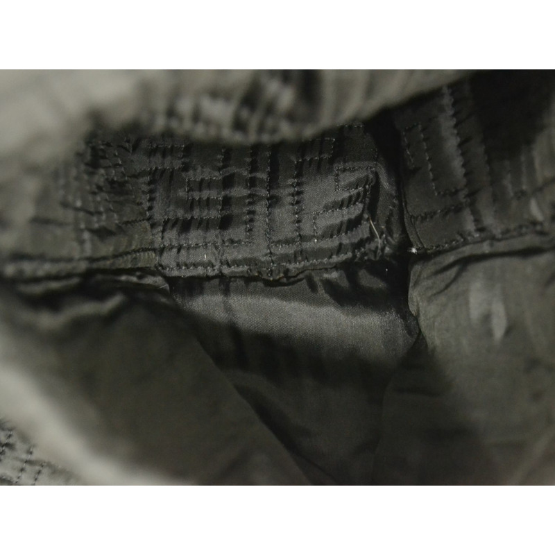 正品芬迪FENDI Zucca絎縫長大衣茄克外衣醋酸纖維人造絲黑色女士Zucca服裝衣服二手貨-4