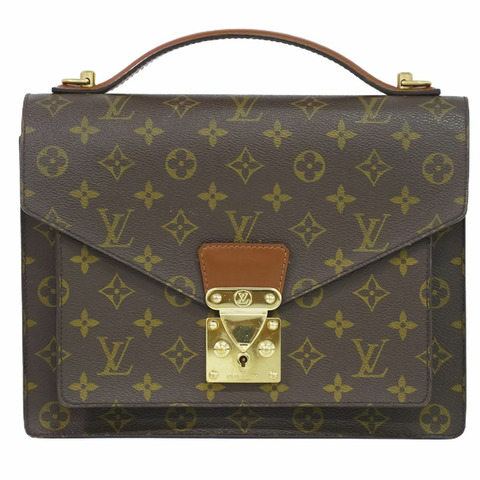 正品 LOUIS VUITTON LV Monceau Monogram 手提包 棕色 M51185 Monceau Vuitton 包二手