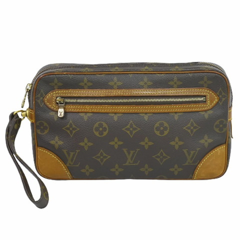 正品路易威登 LV Marly Dragonne Monogram 手拿包第二包棕色 M51825 Marly Dragonne 包二手