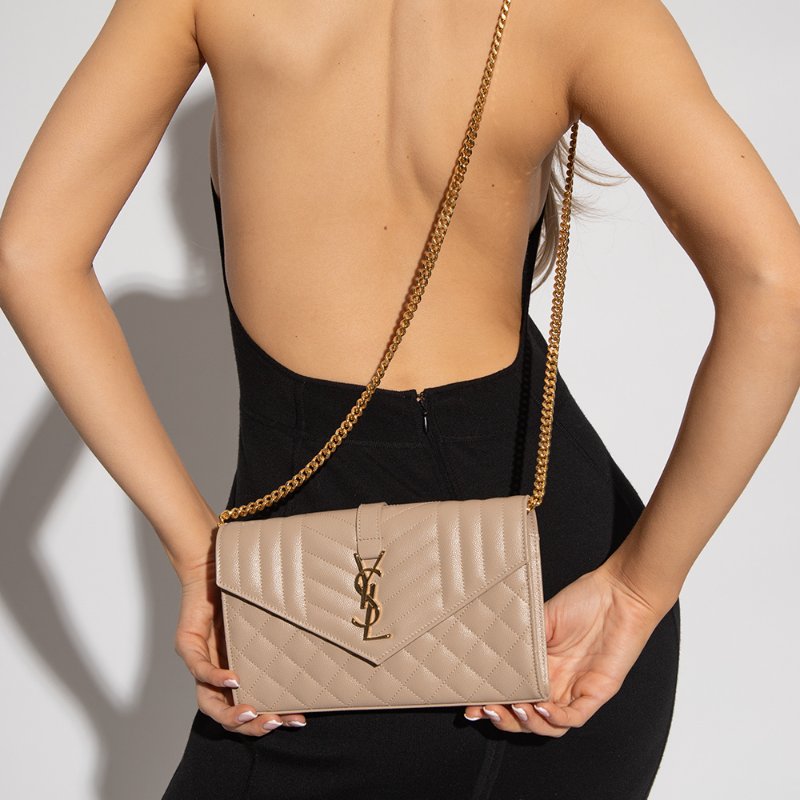 Saint Laurent 620280 YSL 三種縫線 WOC金鍊包 乾燥玫瑰金字( 當季熱門新品 下單前請先詢問 )-2