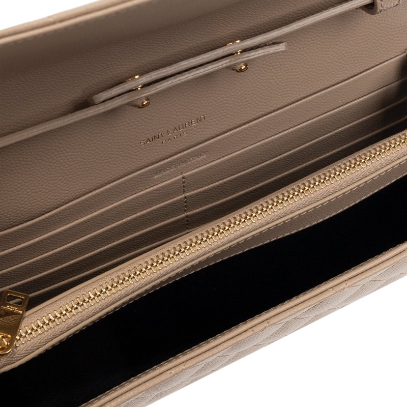 Saint Laurent 620280 YSL 三種縫線 WOC金鍊包 乾燥玫瑰金字( 當季熱門新品 下單前請先詢問 )-4