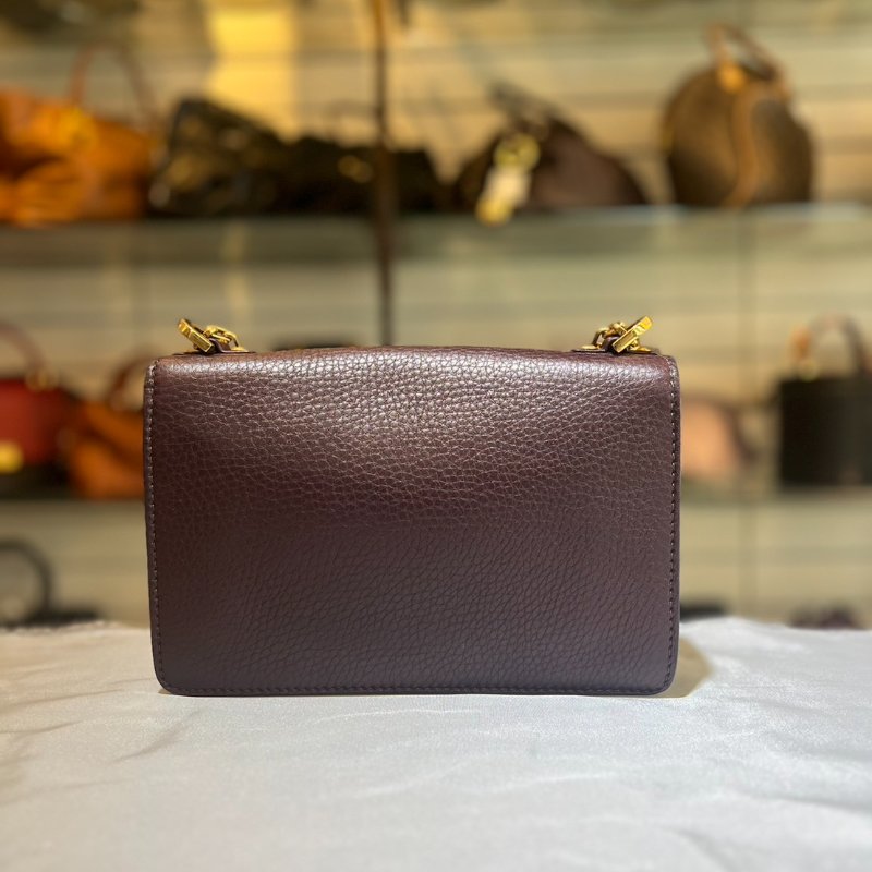 [舊愛新歡] Dior J'A dior系列深葡萄紫色內麂皮翻蓋肩背包-1