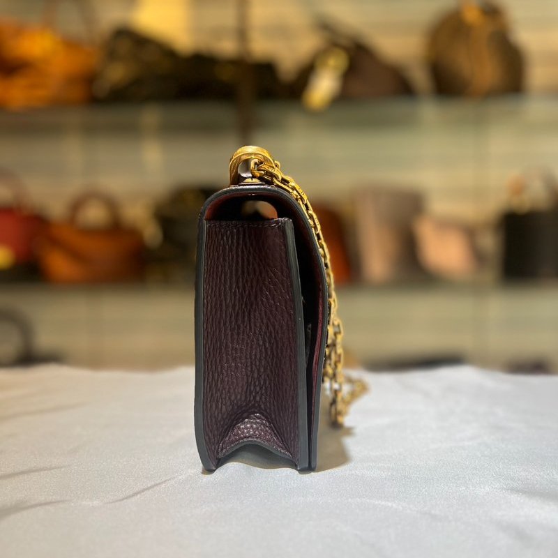 [舊愛新歡] Dior J'A dior系列深葡萄紫色內麂皮翻蓋肩背包-2