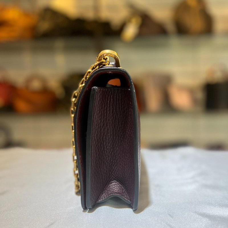 [舊愛新歡] Dior J'A dior系列深葡萄紫色內麂皮翻蓋肩背包-3