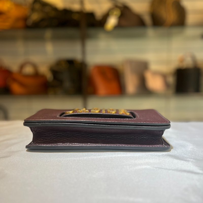 [舊愛新歡] Dior J'A dior系列深葡萄紫色內麂皮翻蓋肩背包-4