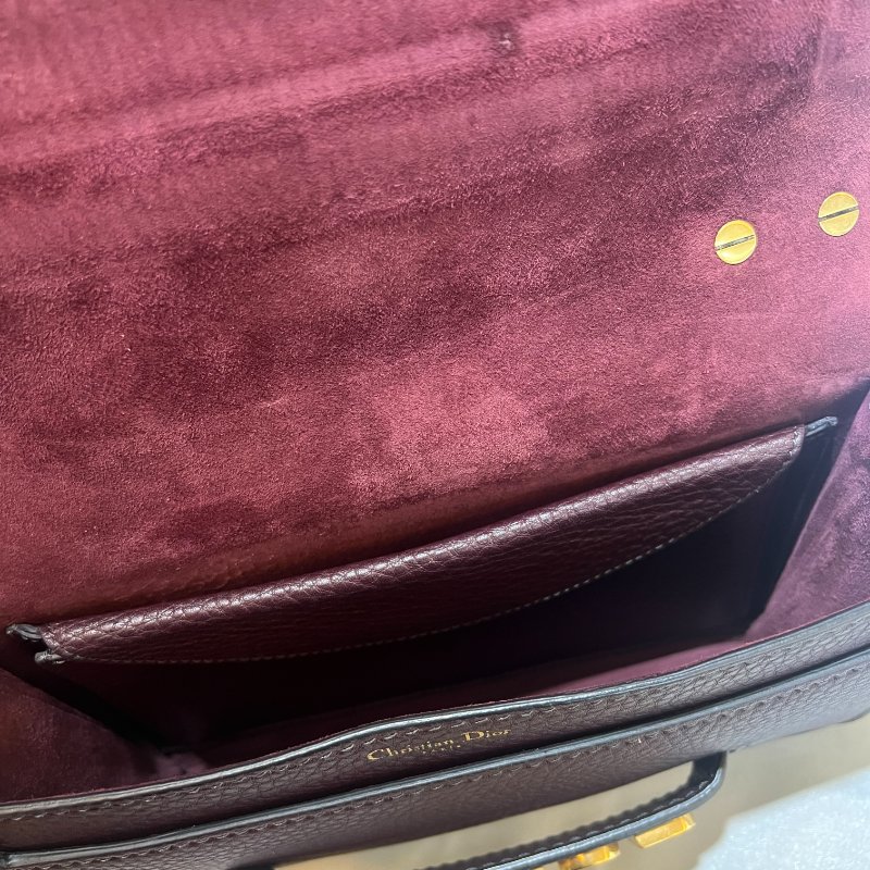[舊愛新歡] Dior J'A dior系列深葡萄紫色內麂皮翻蓋肩背包-7