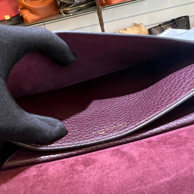 [舊愛新歡] Dior J'A dior系列深葡萄紫色內麂皮翻蓋肩背包-8