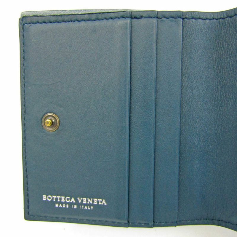 【日本直送】Bottega Veneta Intrecciato 女士、男士皮革錢包（雙折）深綠色-7