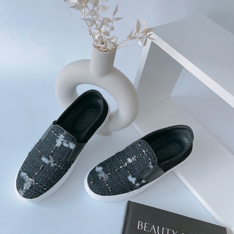 Chanel 毛呢 休閒平底鞋-0