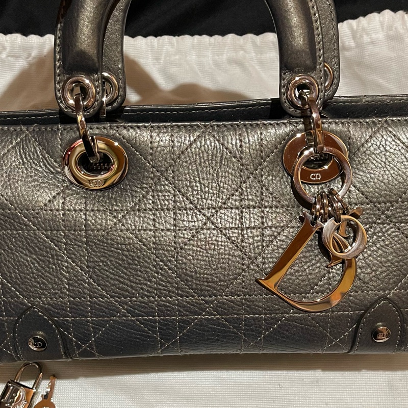 Christian Dior 銀灰LADY DIOR黛妃包手提包 VINTAGE-19