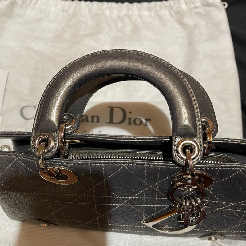 Christian Dior 銀灰LADY DIOR黛妃包手提包 VINTAGE-16