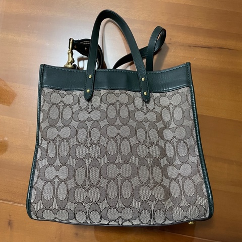 COACH Field Tote 30專櫃款滿版LOGO大款手提斜背托特包