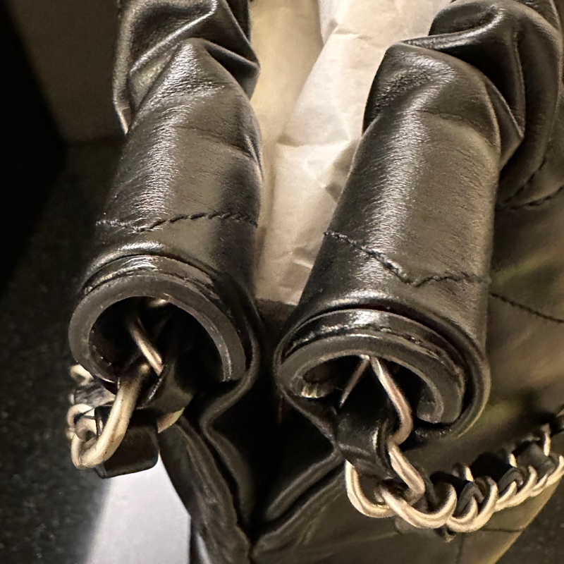 近全新Chanel香奈兒22bag黑銀 中號-11