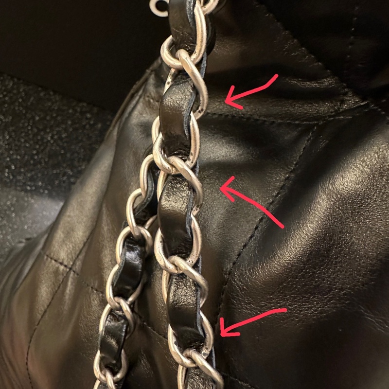 近全新Chanel香奈兒22bag黑銀 中號-13