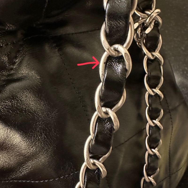 近全新Chanel香奈兒22bag黑銀 中號-14