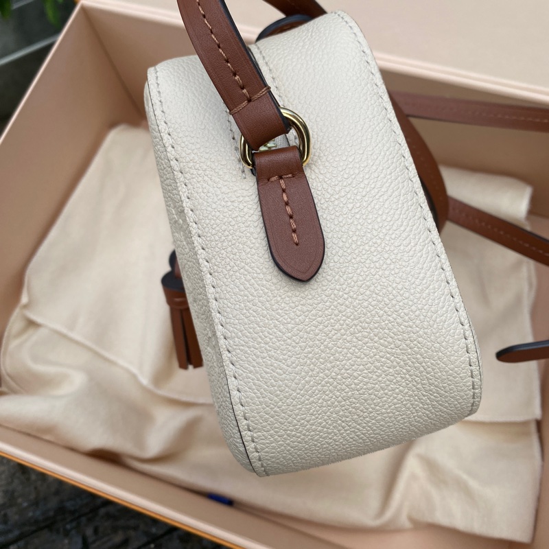 近新LV米白色全皮拼色流蘇手提斜背包斜挎包M44597-5