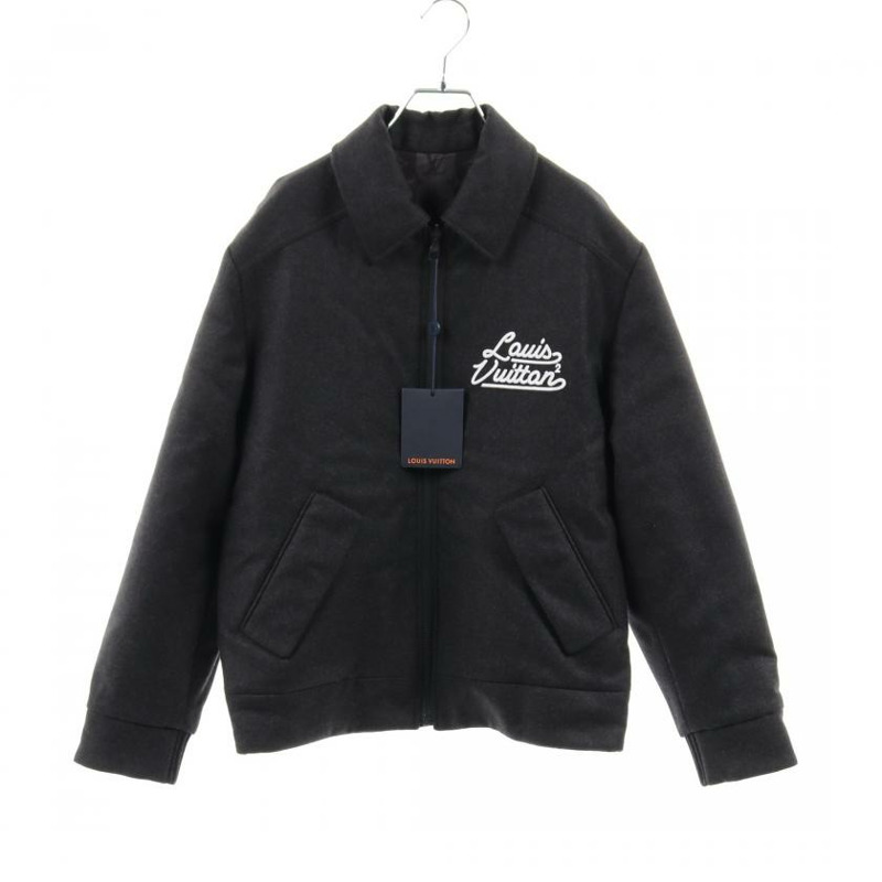【日本直送】 Pre-owned LOUIS VUITTON LOUIS VUITTON × NIGO reversible padding Blouson wool Dark gray-0
